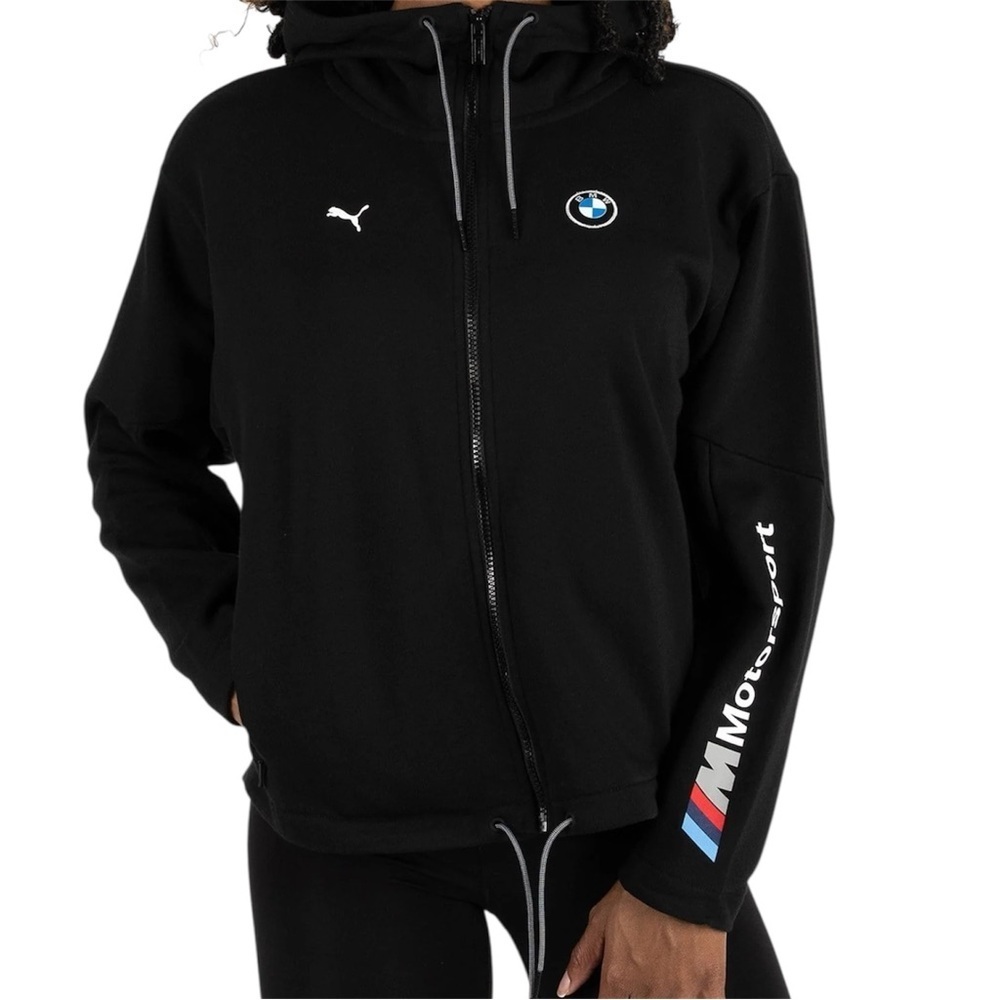 PUMA x BMW Motorsport Black Hooded Full Zip Sweatshirt Jacket Hoodie XXL